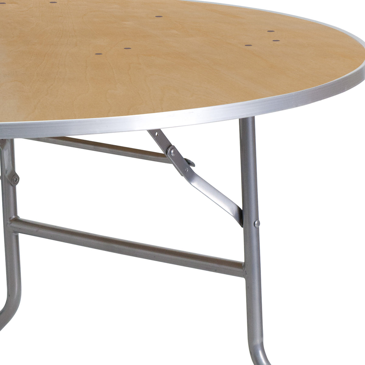 Flash Furniture XA-48-BIRCH-M-GG 4-Foot Round HEAVY DUTY Birchwood Folding Banquet Table with METAL Edges - View 5