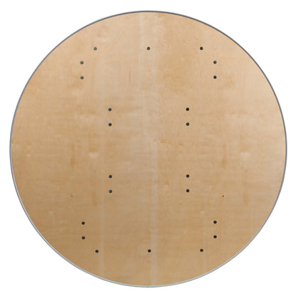 Flash Furniture XA-48-BIRCH-M-GG 4-Foot Round HEAVY DUTY Birchwood Folding Banquet Table with METAL Edges - View 6