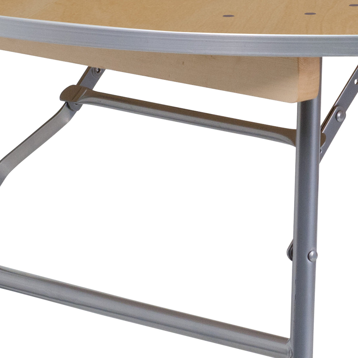 Flash Furniture XA-48-BIRCH-M-GG 4-Foot Round HEAVY DUTY Birchwood Folding Banquet Table with METAL Edges - View 8