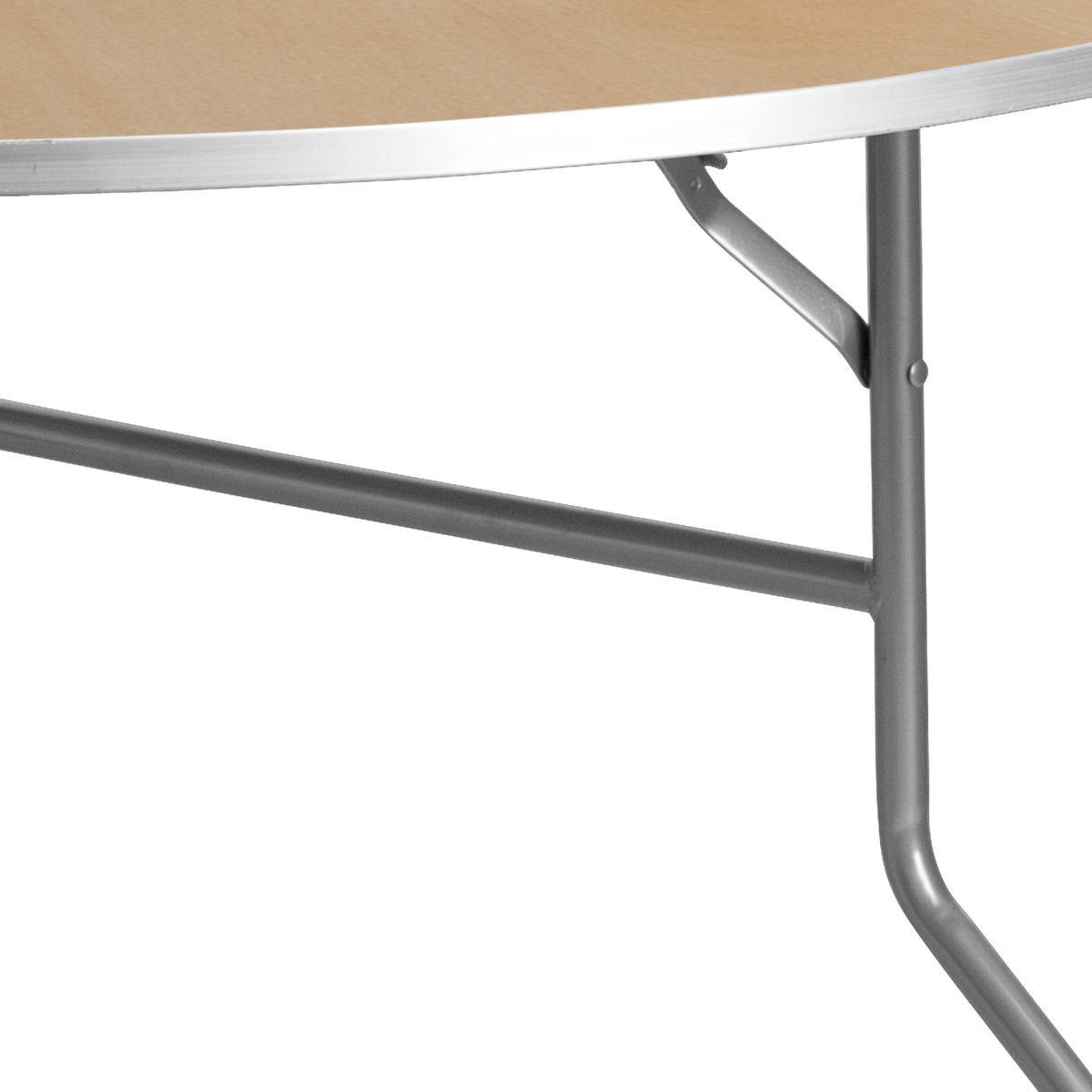 Flash Furniture XA-60-BIRCH-M-GG 5-Foot Round HEAVY DUTY Birchwood Folding Banquet Table with METAL Edges - View 5