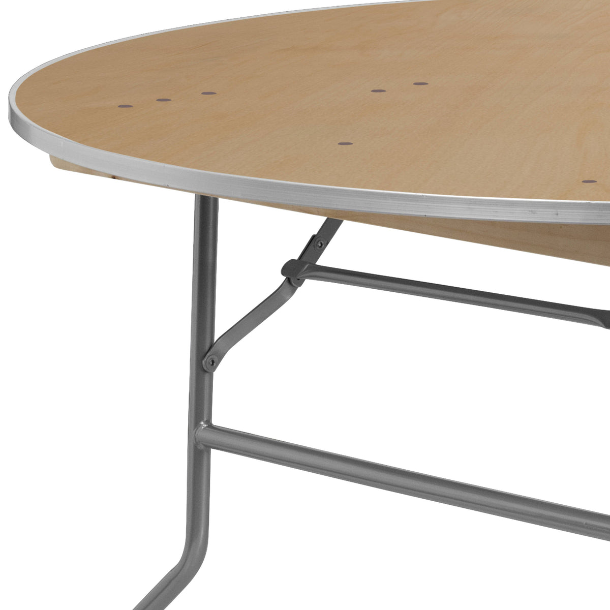 Flash Furniture XA-60-BIRCH-M-GG 5-Foot Round HEAVY DUTY Birchwood Folding Banquet Table with METAL Edges - View 8