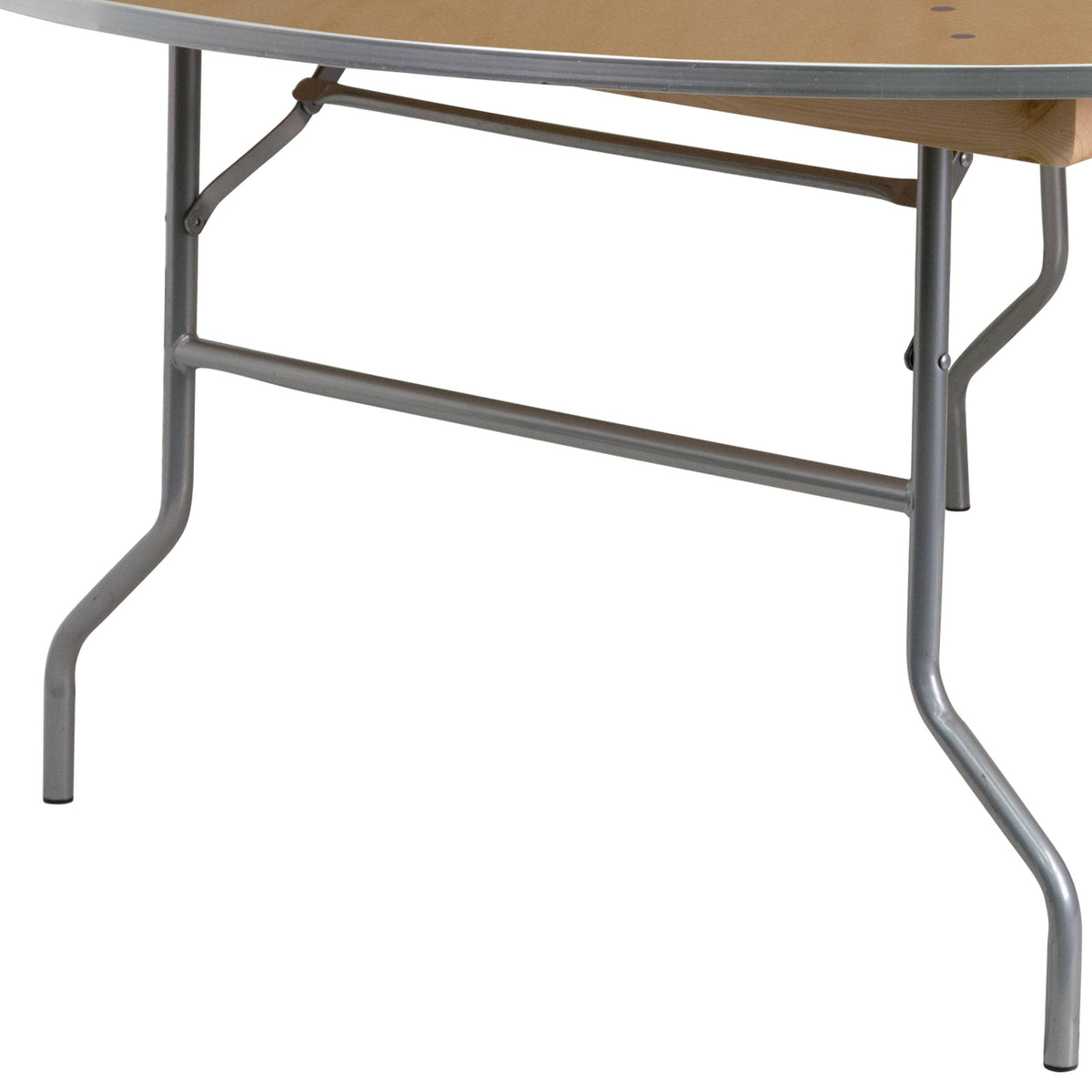 Flash Furniture XA-72-BIRCH-M-GG 6-Foot Round HEAVY DUTY Birchwood Folding Banquet Table with METAL Edges - View 5