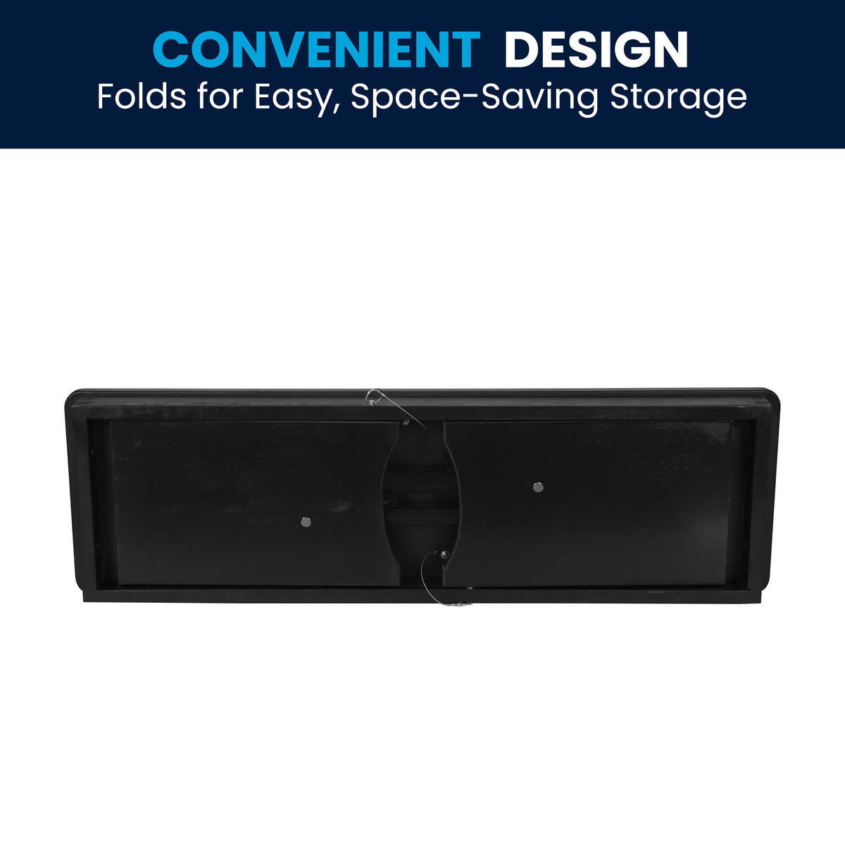 Flash Furniture XA-B-40X12-BW-GG 40" x 12" Antique Solid Pine Farmhouse Folding Bench in Black Wash - View 9