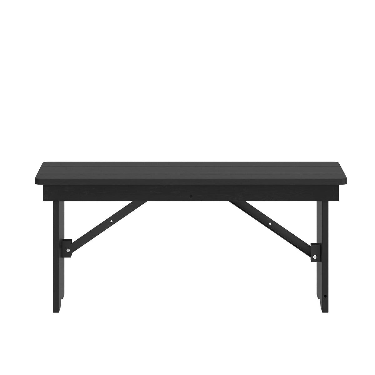 Flash Furniture XA-B-40X12-BW-GG 40" x 12" Antique Solid Pine Farmhouse Folding Bench in Black Wash - View 13