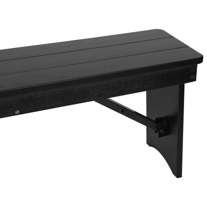 Flash Furniture XA-B-40X12-BW-GG 40" x 12" Antique Solid Pine Farmhouse Folding Bench in Black Wash - View 15
