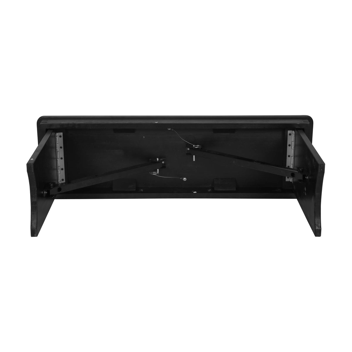 Flash Furniture XA-B-40X12-BW-GG 40" x 12" Antique Solid Pine Farmhouse Folding Bench in Black Wash - View 16