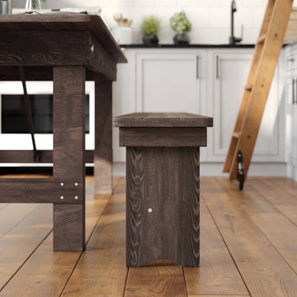 Flash Furniture XA-B-40X12-MG-GG 40" x 12" Mahogany Solid Pine Folding Farm Bench - View 6