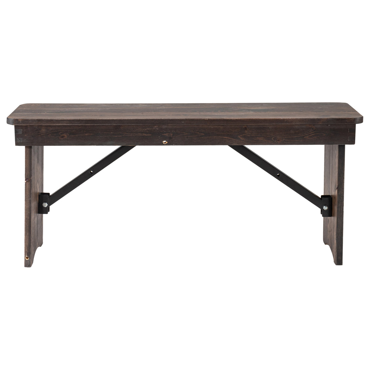 Flash Furniture XA-B-40X12-MG-GG 40" x 12" Mahogany Solid Pine Folding Farm Bench - View 9
