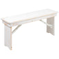 Flash Furniture XA-B-40X12-WH-GG 40" x 12" Antique Rustic White Solid Pine Folding Farm Bench - Portable Bench - Main view
