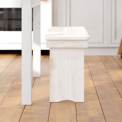 Flash Furniture XA-B-40X12-WH-GG 40" x 12" Antique Rustic White Solid Pine Folding Farm Bench - Portable Bench - View 7