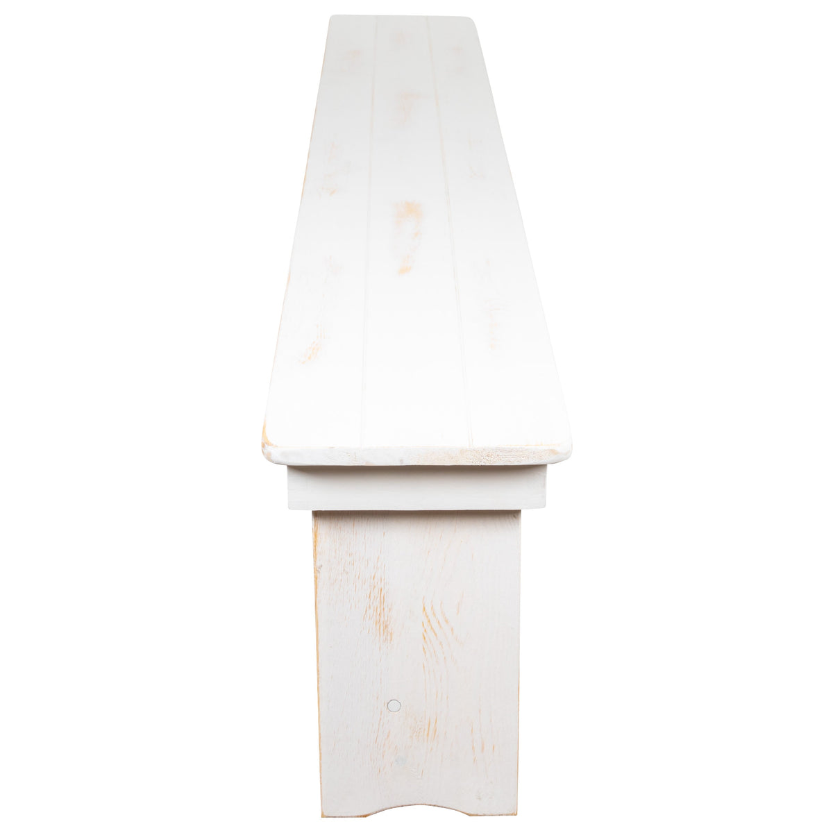 Flash Furniture XA-B-40X12-WH-GG 40" x 12" Antique Rustic White Solid Pine Folding Farm Bench - Portable Bench - View 9