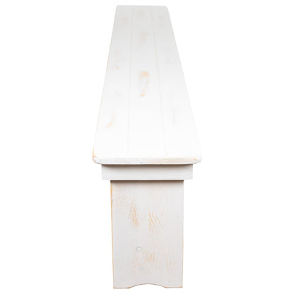 Flash Furniture XA-B-40X12-WH-GG 40" x 12" Antique Rustic White Solid Pine Folding Farm Bench - Portable Bench - View 9