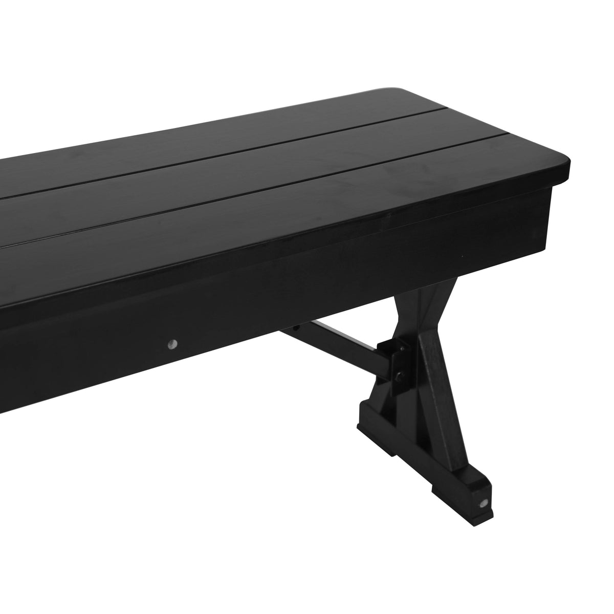 Flash Furniture XA-B-40X12-XLEGS-BW-GG 40" x 12" Antique Solid Pine Farmhouse Folding Bench in Black Wash - View 15