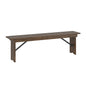 Flash Furniture XA-B-60X12-GG 60" x 12" Antique Solid Pine Farmhouse Folding Bench in Antique Rustic - Main view