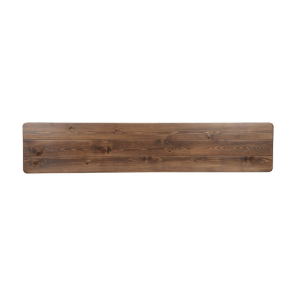 Flash Furniture XA-B-60X12-GG 60" x 12" Antique Solid Pine Farmhouse Folding Bench in Antique Rustic - View 14