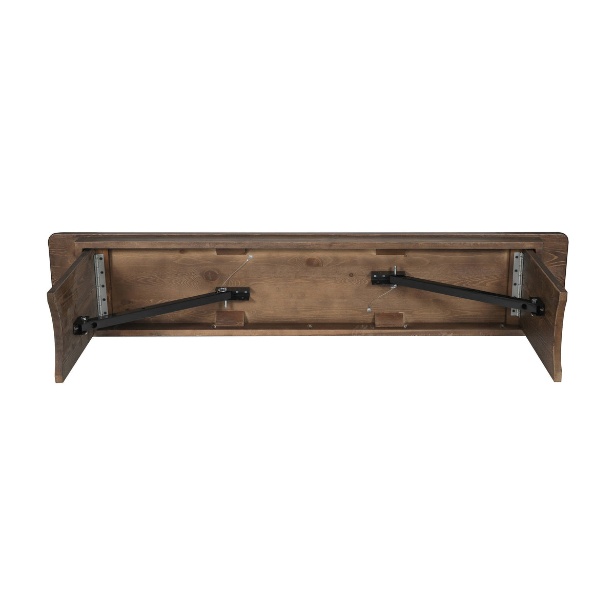 Flash Furniture XA-B-60X12-GG 60" x 12" Antique Solid Pine Farmhouse Folding Bench in Antique Rustic - View 16