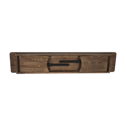 Flash Furniture XA-B-60X12-GG 60" x 12" Antique Solid Pine Farmhouse Folding Bench in Antique Rustic - View 17