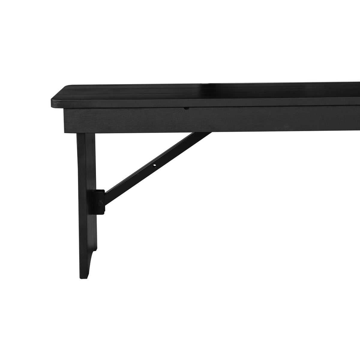 Flash Furniture XA-B-96X12-L-BW-GG 8' x 12" Antique Solid Pine Farmhouse Folding Bench in Black Wash - View 11