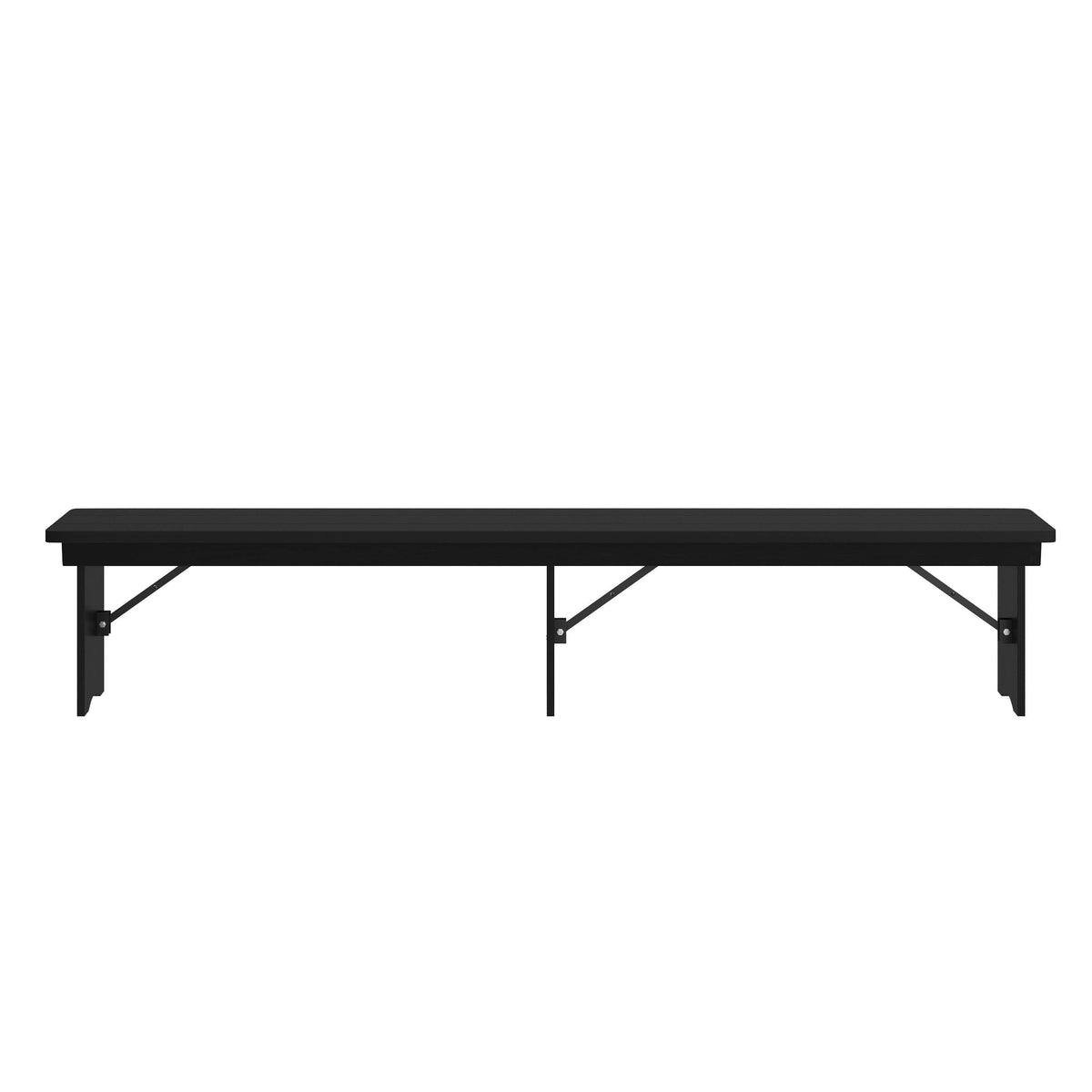 Flash Furniture XA-B-96X12-L-BW-GG 8' x 12" Antique Solid Pine Farmhouse Folding Bench in Black Wash - View 13