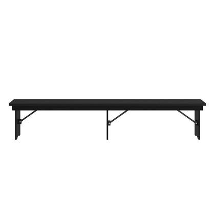 Flash Furniture XA-B-96X12-L-BW-GG 8' x 12" Antique Solid Pine Farmhouse Folding Bench in Black Wash - View 13