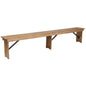 Flash Furniture XA-B-96X12-L-GG 8' x 12" Antique Rustic Solid Pine Folding Farm Bench with 3 Legs - Main view