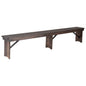 Flash Furniture XA-B-96X12-L-MG-GG 8' x 12" Solid Pine Folding Farm Bench with 3 Legs in Antique Rustic Mahogany - Main view