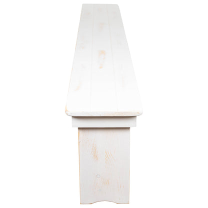 Flash Furniture XA-B-96X12-L-WH-GG 8' x 12" Antique Rustic White Solid Pine Folding Farm Bench - Portable Bench - View 9