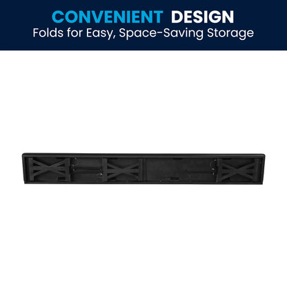 Flash Furniture XA-B-96X12-L-XLEGS-BW-GG 8' x 12" Antique Solid Pine Farmhouse Folding Bench in Black Wash - View 9