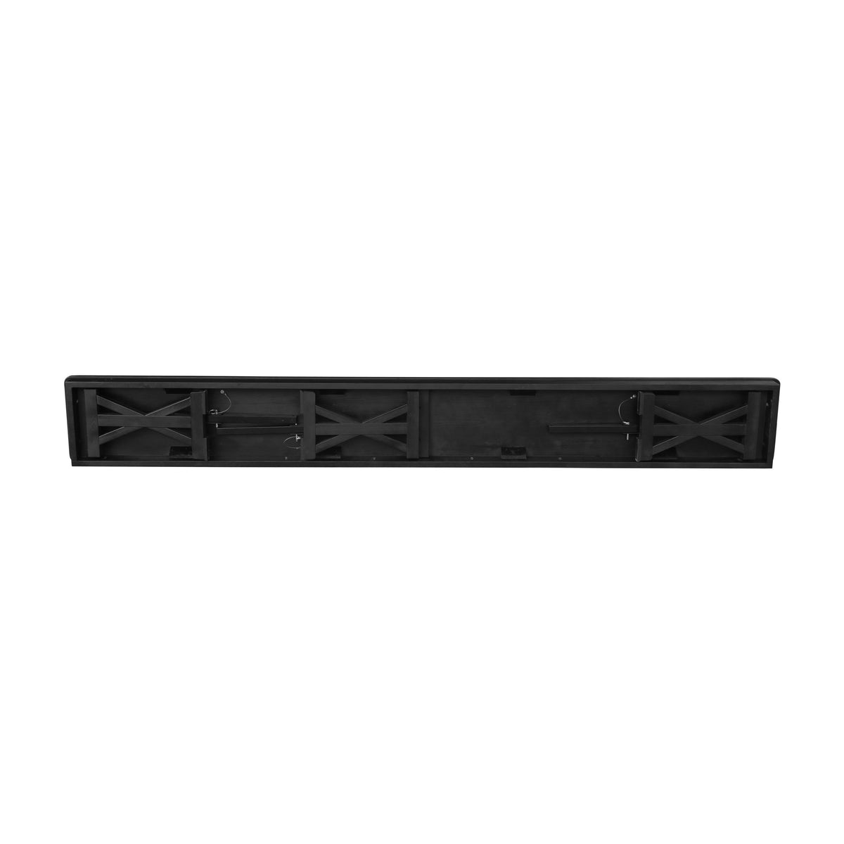 Flash Furniture XA-B-96X12-L-XLEGS-BW-GG 8' x 12" Antique Solid Pine Farmhouse Folding Bench in Black Wash - View 17