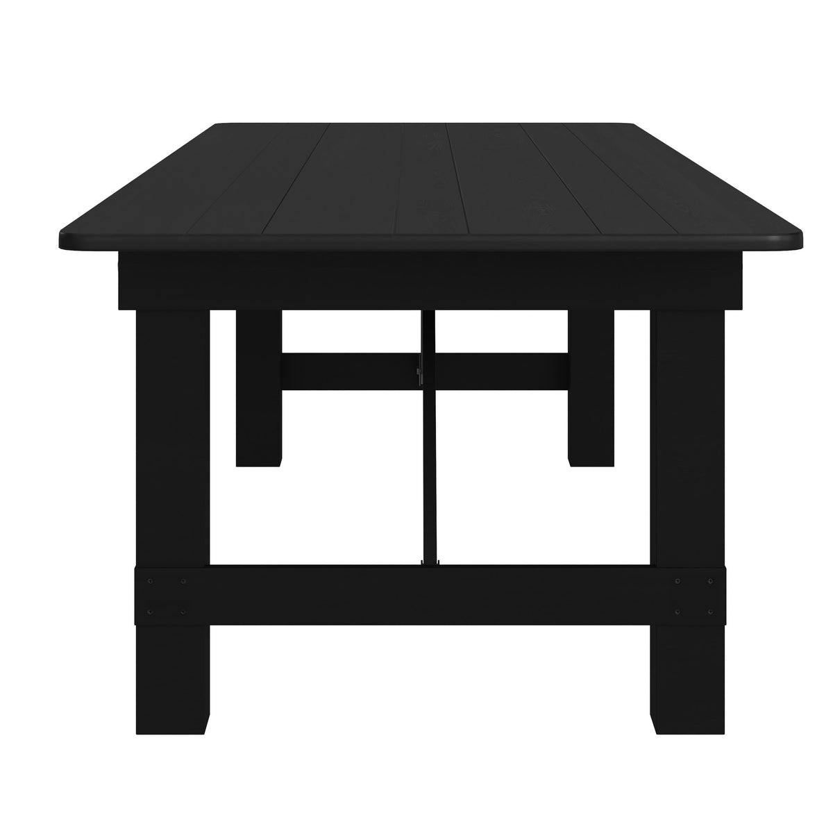 Flash Furniture XA-F-108X40-BW-GG 9' x 40" Rectangular Rustic Solid Pine Farmhouse Folding Table in Black Wash - View 7