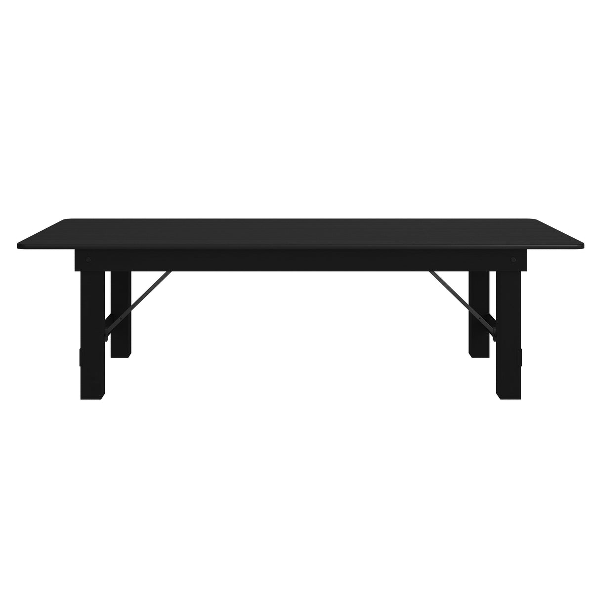 Flash Furniture XA-F-108X40-BW-GG 9' x 40" Rectangular Rustic Solid Pine Farmhouse Folding Table in Black Wash - View 8