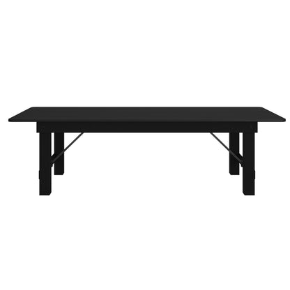 Flash Furniture XA-F-108X40-BW-GG 9' x 40" Rectangular Rustic Solid Pine Farmhouse Folding Table in Black Wash - View 8