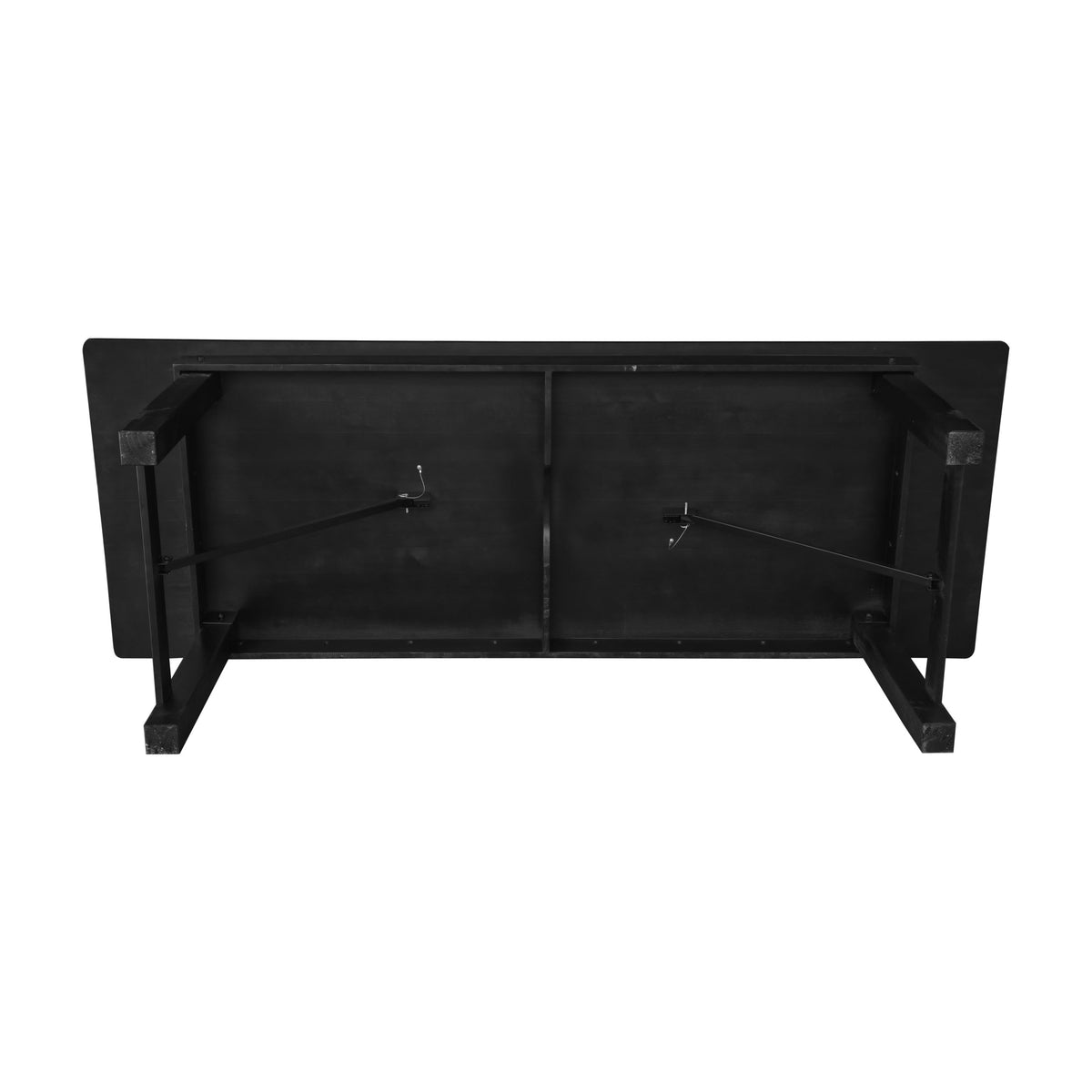 Flash Furniture XA-F-108X40-BW-GG 9' x 40" Rectangular Rustic Solid Pine Farmhouse Folding Table in Black Wash - View 10