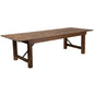 Flash Furniture XA-F-108X40-GG 9' x 40" Rectangular Antique Rustic Solid Pine Folding Farm Table - Main view