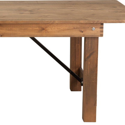 Flash Furniture XA-F-108X40-GG 9' x 40" Rectangular Antique Rustic Solid Pine Folding Farm Table - View 7