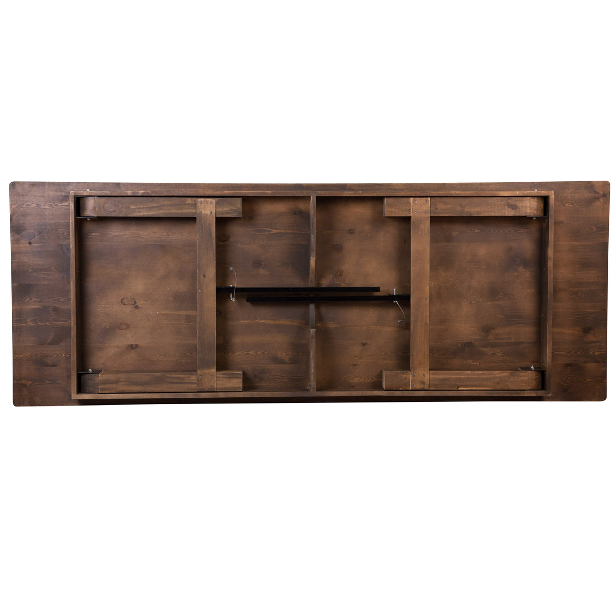 Flash Furniture XA-F-108X40-GG 9' x 40" Rectangular Antique Rustic Solid Pine Folding Farm Table - View 9