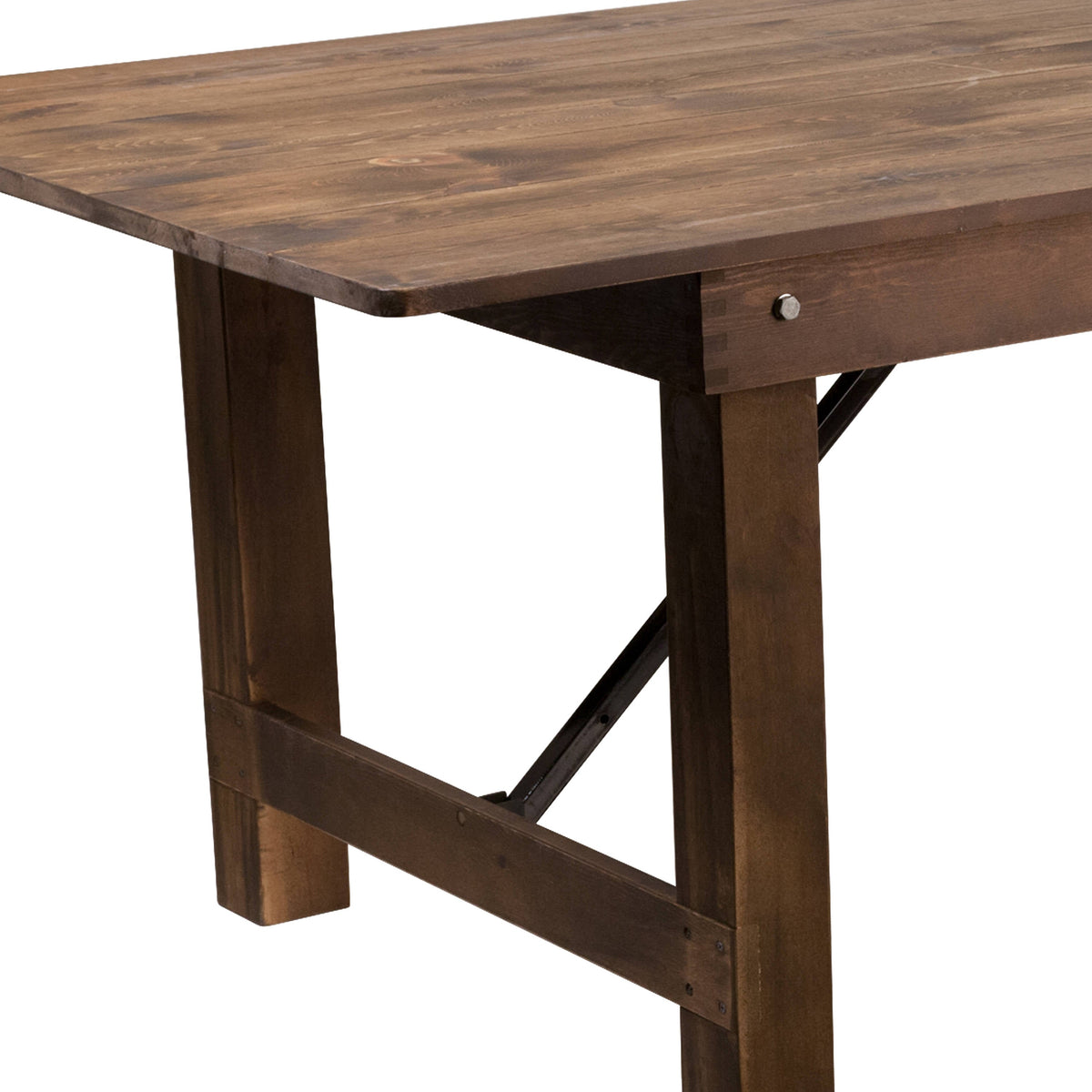 Flash Furniture XA-F-108X40-GG 9' x 40" Rectangular Antique Rustic Solid Pine Folding Farm Table - View 10