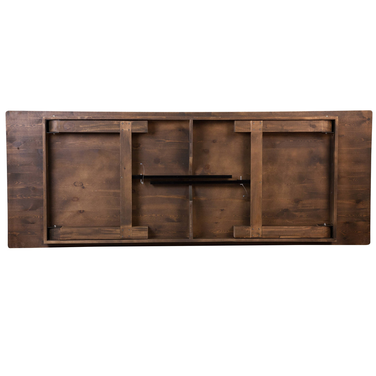 Flash Furniture XA-F-108X40-GG 9' x 40" Rectangular Antique Rustic Solid Pine Folding Farm Table - View 11