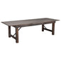 Flash Furniture XA-F-108X40-MG-GG 9' x 40" Rectangular Antique Rustic Mahogany Solid Pine Folding Farm Table - Main view
