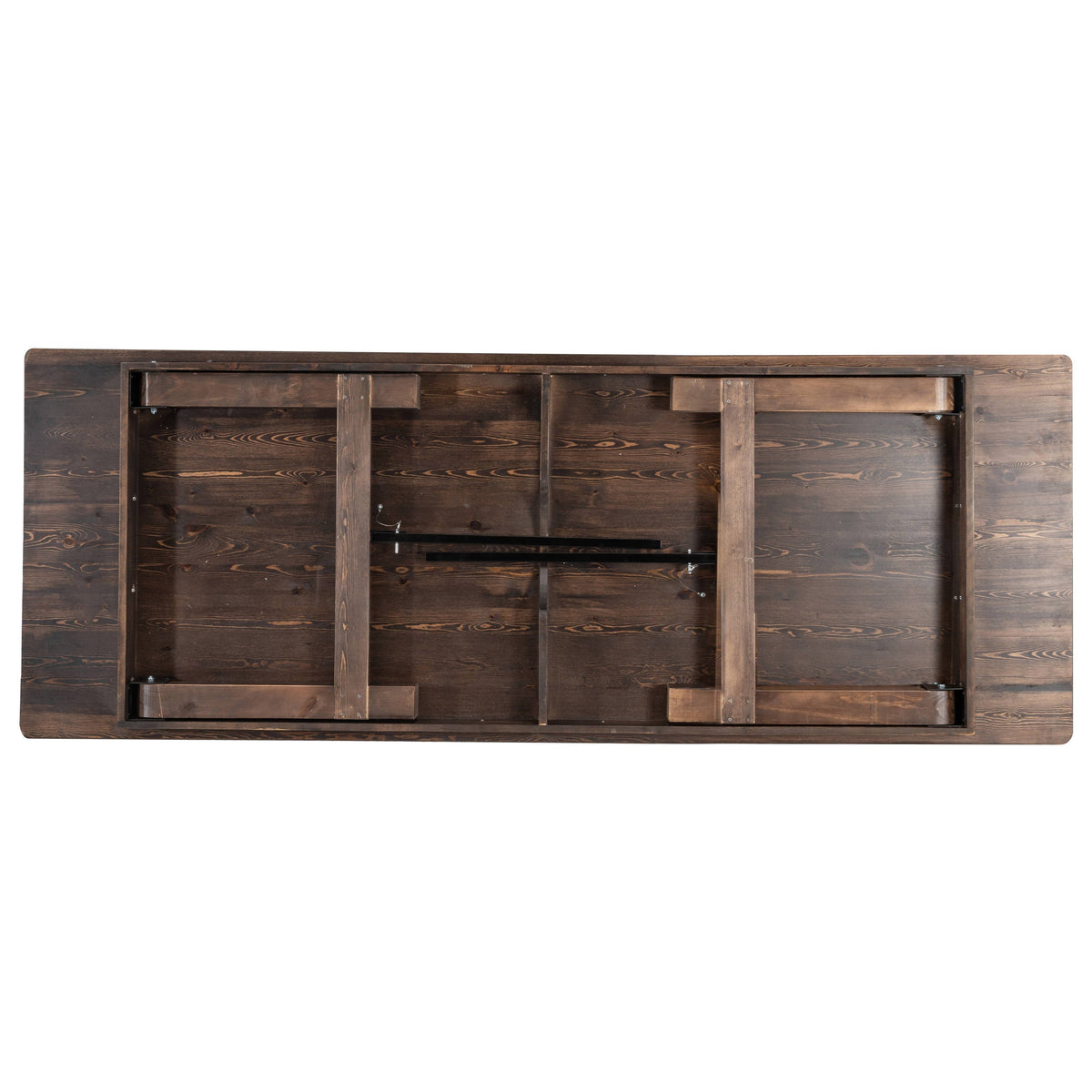 Flash Furniture XA-F-108X40-MG-GG 9' x 40" Rectangular Antique Rustic Mahogany Solid Pine Folding Farm Table - View 5