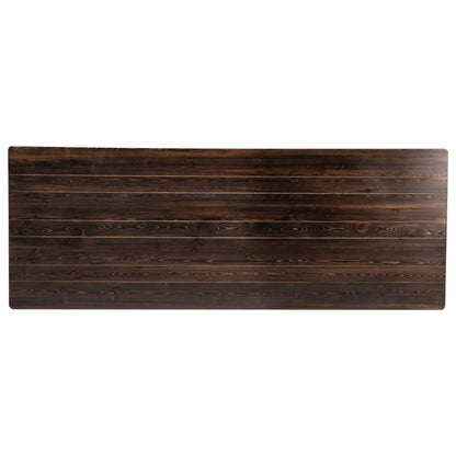 Flash Furniture XA-F-108X40-MG-GG 9' x 40" Rectangular Antique Rustic Mahogany Solid Pine Folding Farm Table - View 7