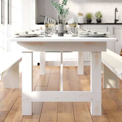 Flash Furniture XA-F-108X40-WH-GG 9' x 40" Rectangular Antique Rustic White Solid Pine Folding Farm Table - View 5