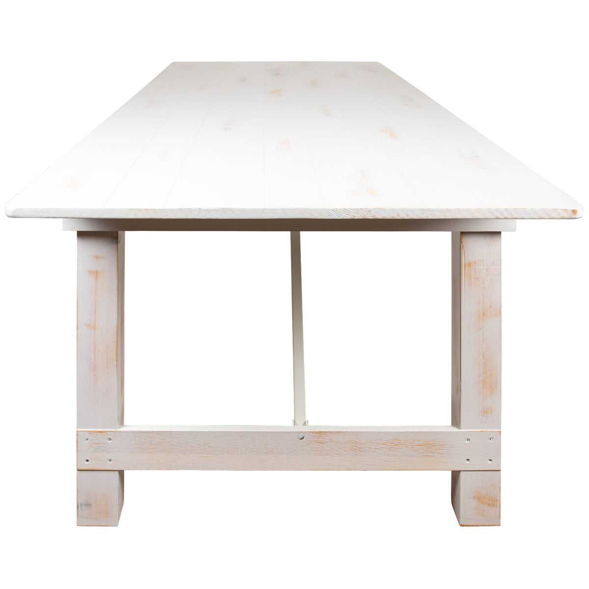 Flash Furniture XA-F-108X40-WH-GG 9' x 40" Rectangular Antique Rustic White Solid Pine Folding Farm Table - View 7