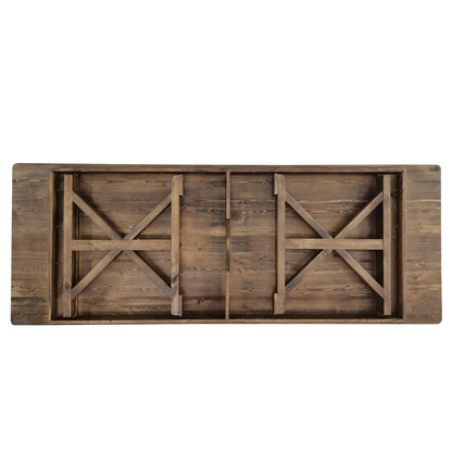 Flash Furniture XA-F-108X40-XLEGS-GG Solid Pine Farm Dining Table with X-Style Legs in Antique Rustic - 9' x 40" - View 4