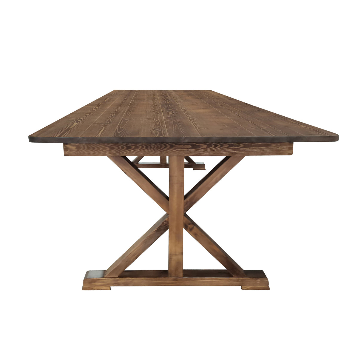 Flash Furniture XA-F-108X40-XLEGS-GG Solid Pine Farm Dining Table with X-Style Legs in Antique Rustic - 9' x 40" - View 5