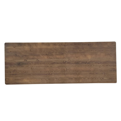 Flash Furniture XA-F-108X40-XLEGS-GG Solid Pine Farm Dining Table with X-Style Legs in Antique Rustic - 9' x 40" - View 7