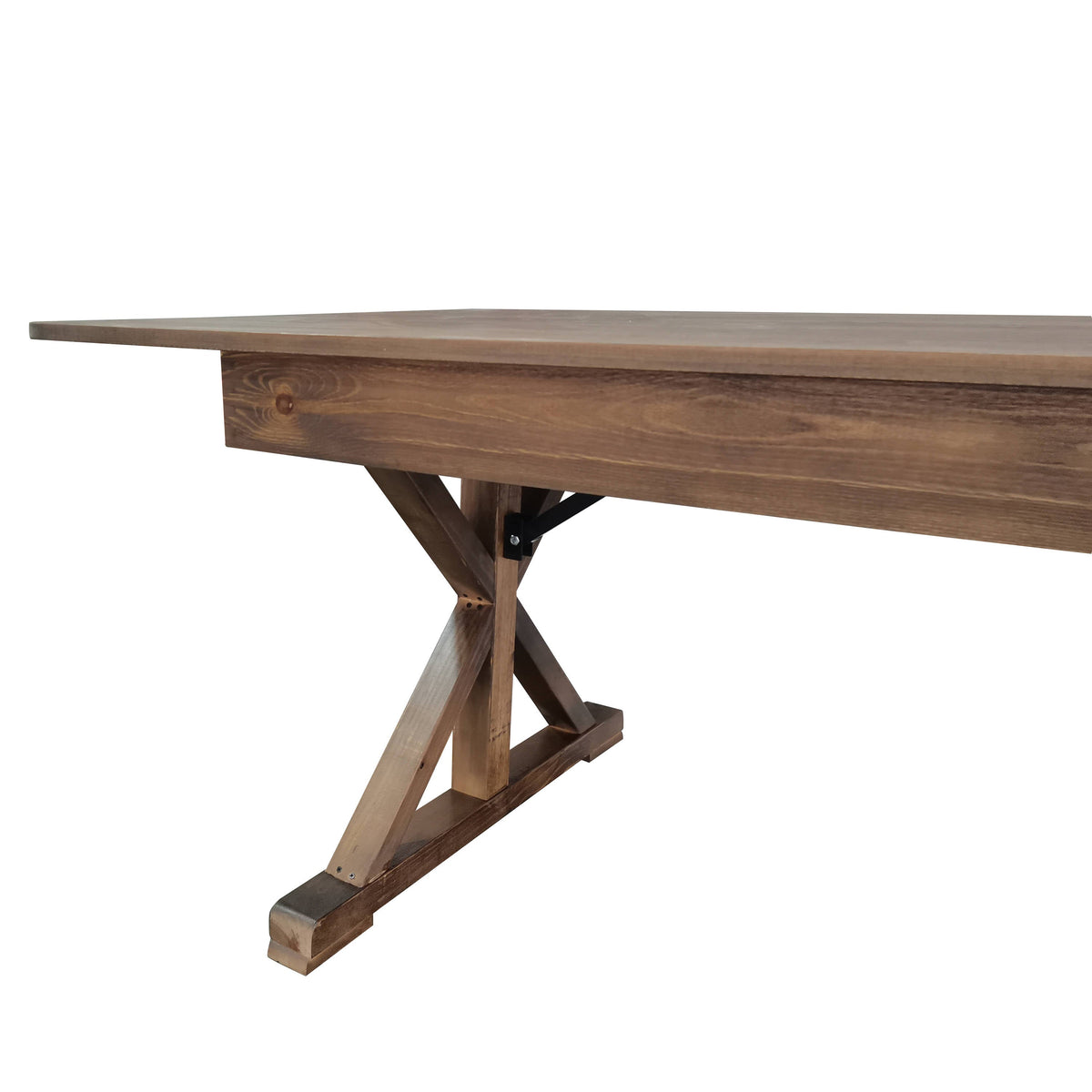 Flash Furniture XA-F-108X40-XLEGS-GG Solid Pine Farm Dining Table with X-Style Legs in Antique Rustic - 9' x 40" - View 9