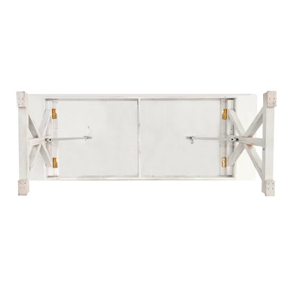 Flash Furniture XA-F-108X40-XLEGS-WH-GG Solid Pine Farm Dining Table with X-Style Legs in Antique Rustic White-9' x 40" - View 8