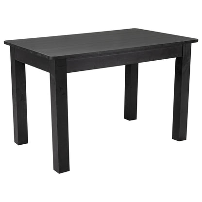 Flash Furniture XA-F-46X30-BW-GG 46" x 30" Rectangular Black Wash Solid Pine Farm Dining Table - Main view