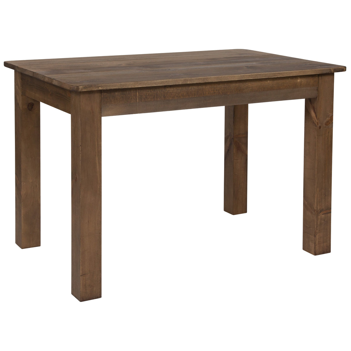 Flash Furniture XA-F-46X30-GG 46" x 30" Rectangular Antique Rustic Solid Pine Farm Dining Table - Main view